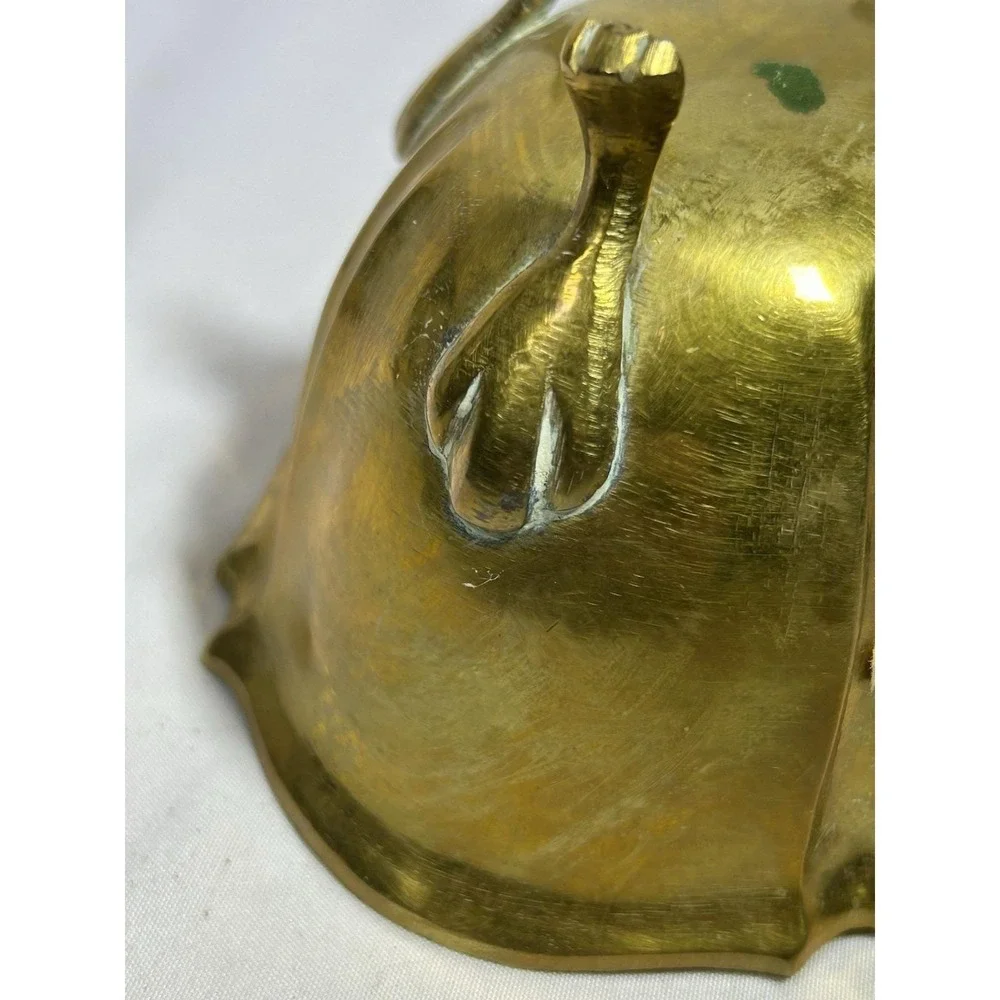 Vintage India Brass Footed Bowl MCM Candy Dish Bowl Decor Decorative 3